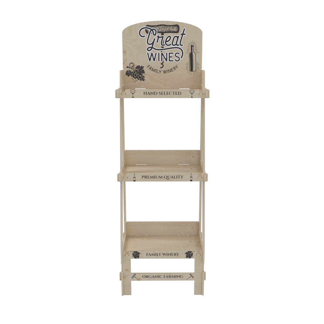 Plywood Display Stand with 3 Shelves (SHELF 3) - Image 3