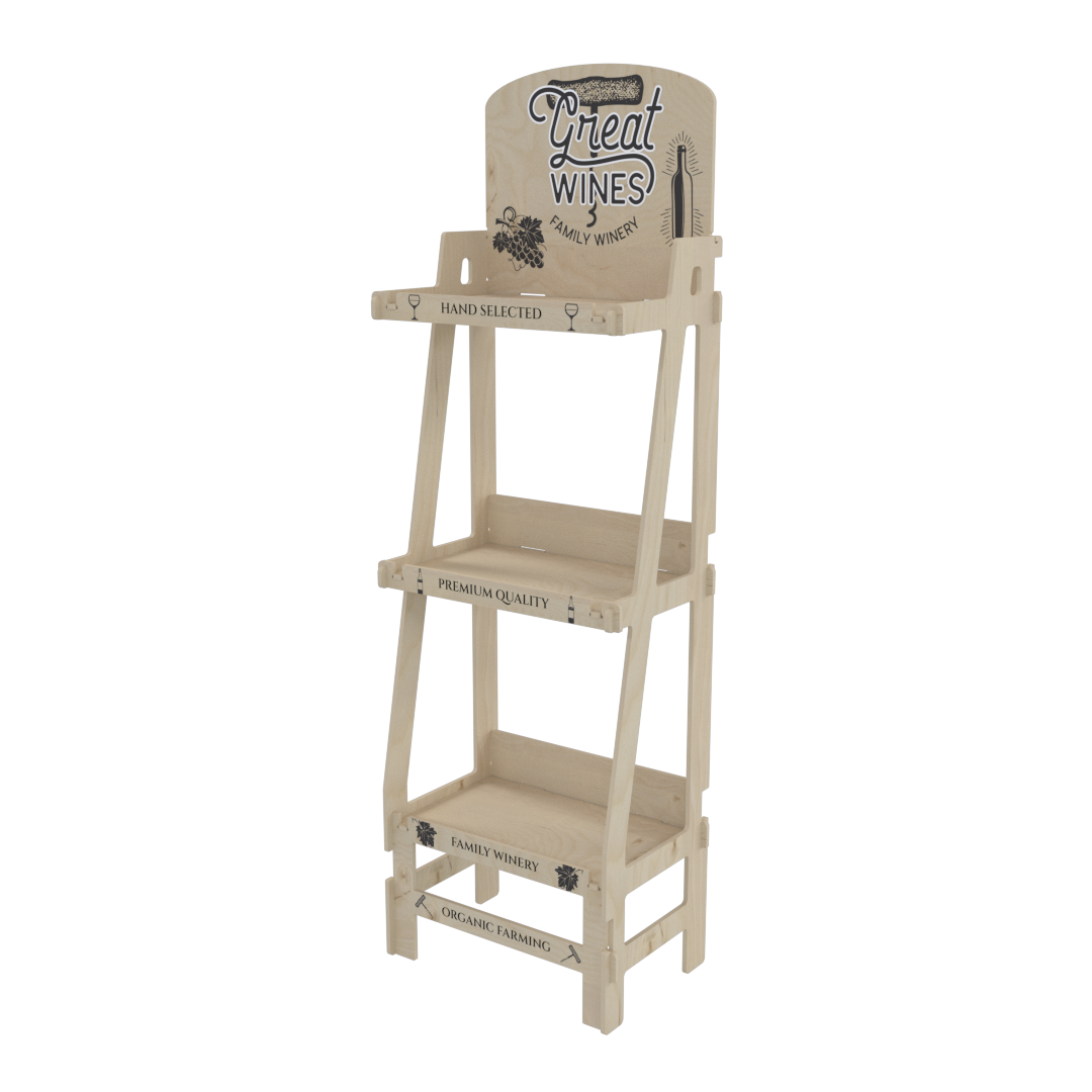 Plywood Display Stand with 3 Shelves (SHELF 3) - Image 5