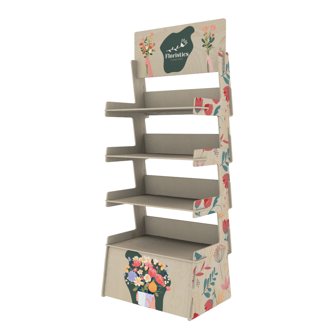 Plywood Display Stand with 4 Shelves (SHELF 4) - Image 5