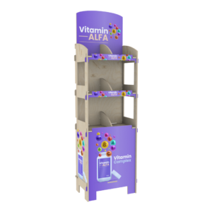 Plywood Display Stand with Centre Divider (DIVIDER)