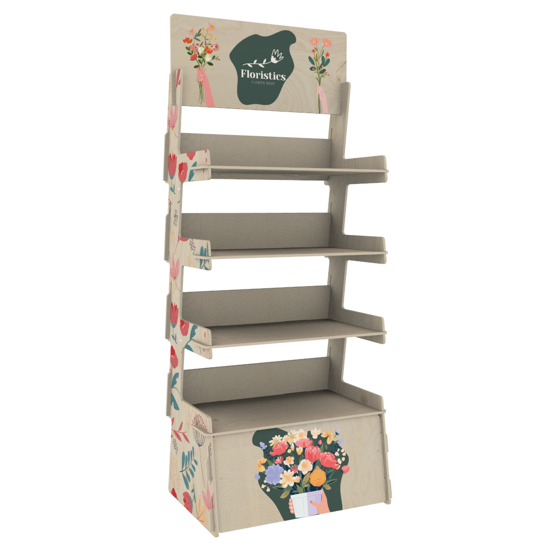 Plywood Display Stand with 4 Shelves (SHELF 4)