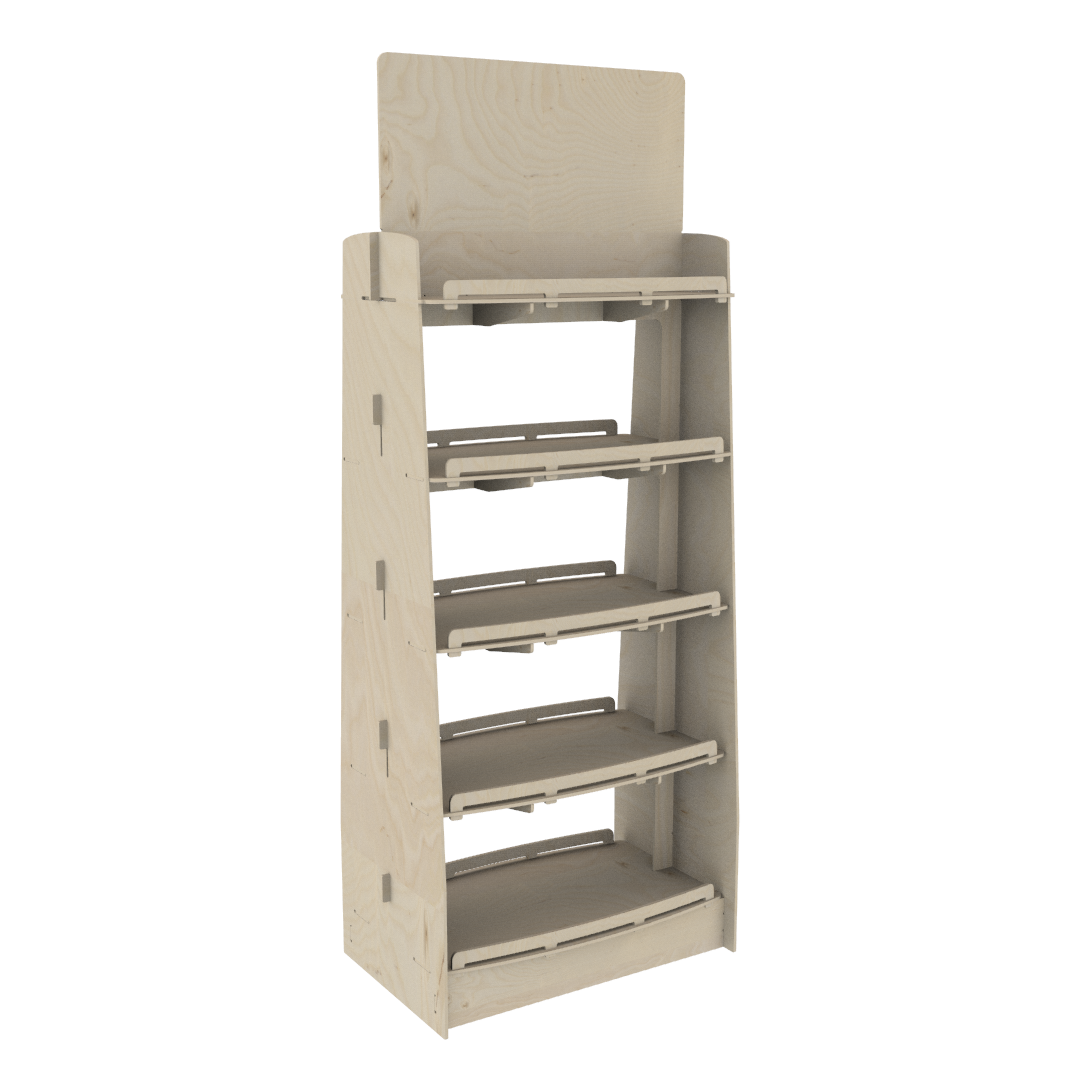 Double-Sided Oval Shelf Plywood Display Stand (DOUBLE) - Image 2