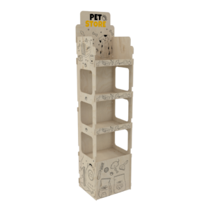 Open Plywood Display Stand with 4 Shelves (OPEN)
