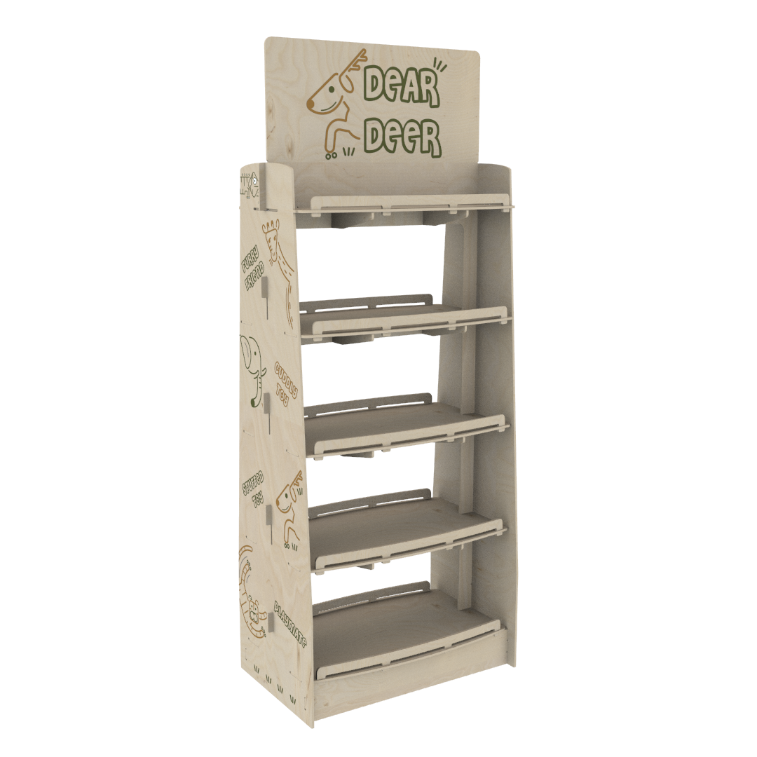 Double-Sided Oval Shelf Plywood Display Stand (DOUBLE)