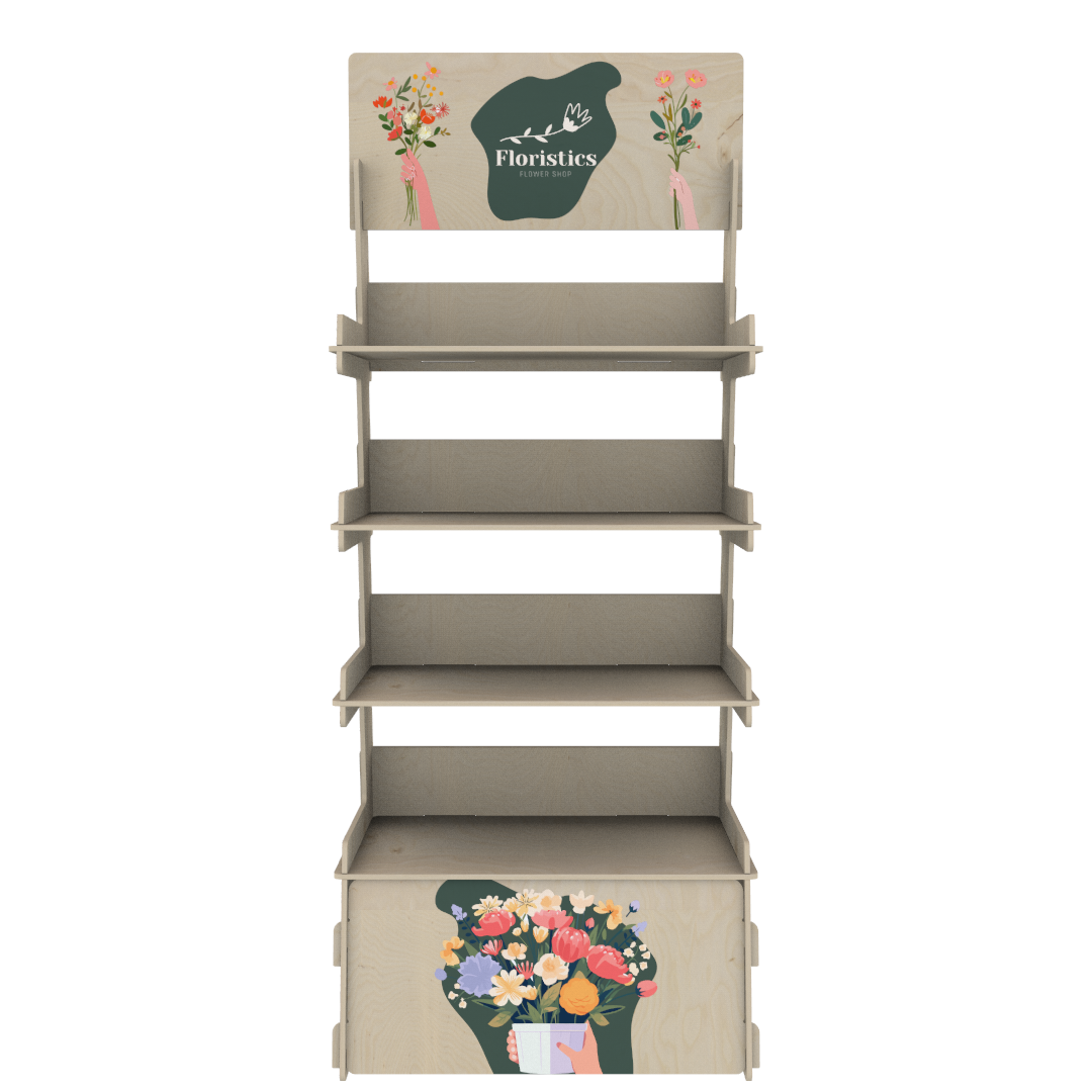 Plywood Display Stand with 4 Shelves (SHELF 4) - Image 3