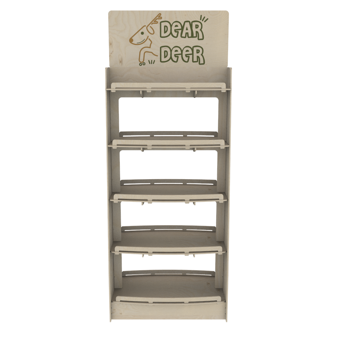 Double-Sided Oval Shelf Plywood Display Stand (DOUBLE) - Image 3