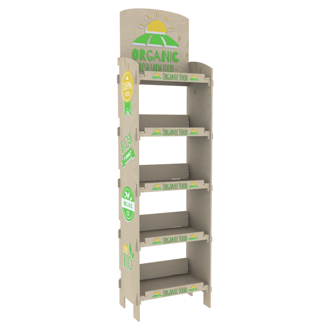 Plywood Display Stand with 5 Shelves (SHELF 5)