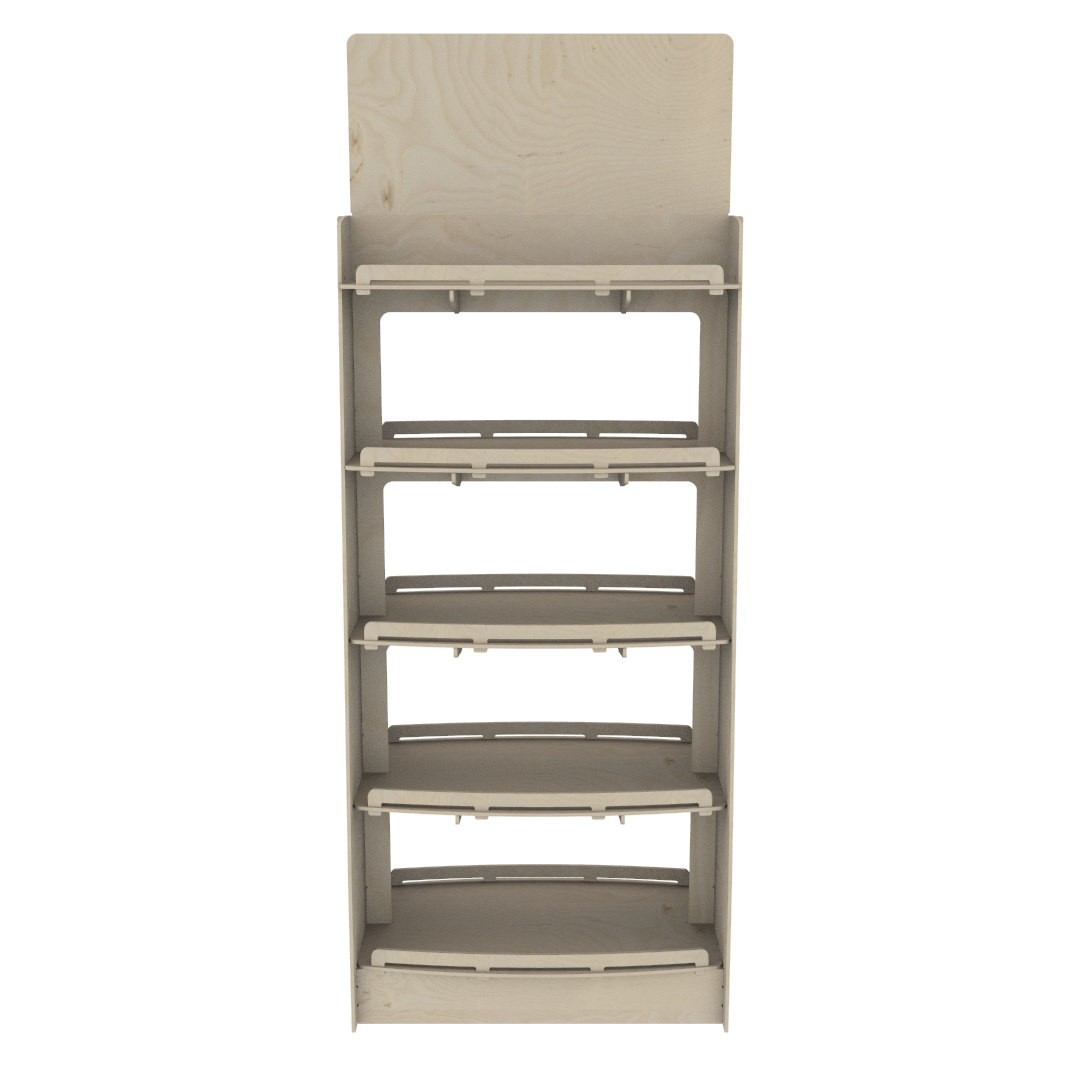 Double-Sided Oval Shelf Plywood Display Stand (DOUBLE) - Image 4