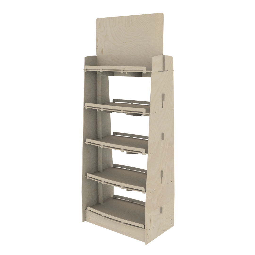 Double-Sided Oval Shelf Plywood Display Stand (DOUBLE) - Image 6