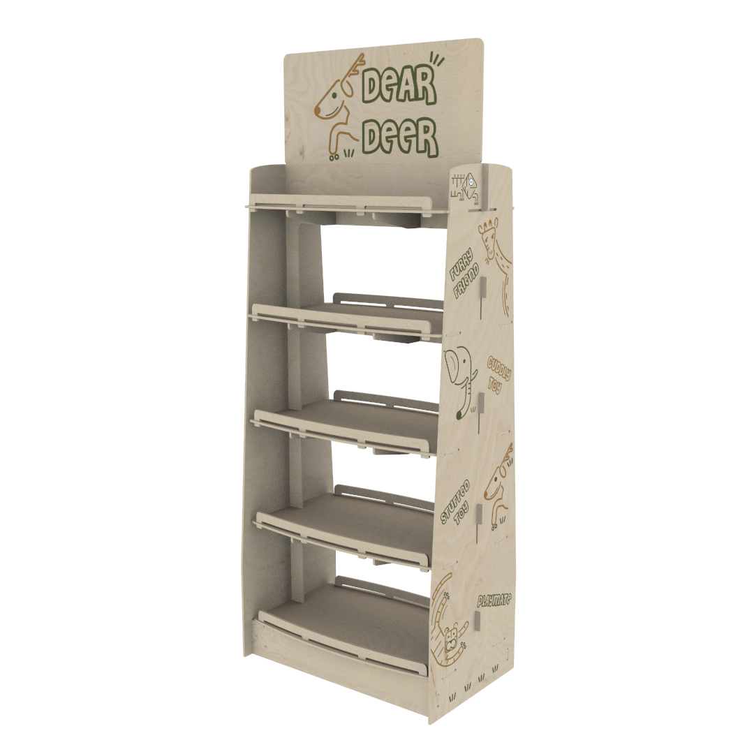 Double-Sided Oval Shelf Plywood Display Stand (DOUBLE) - Image 5